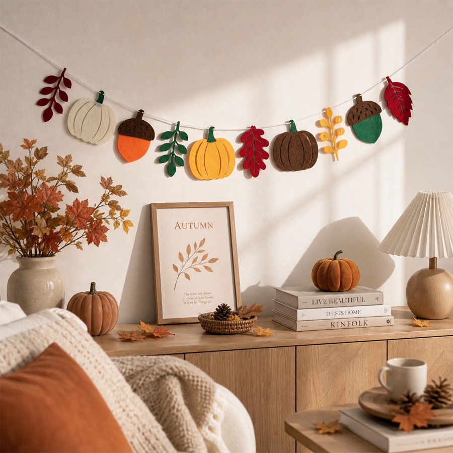لافتة خريفية بتصميم أوراق اليق - مراجعة Home Textiles And Decor وسعره